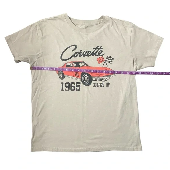 GM Beige Coral Pink 1965 Corvette Trendy Retro Racing T Shirt Women’s Size S - Picture 5 of 6